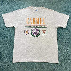 VINTAGE Carmel California American Outdoors Shirt Adult Large Gray USA Mens 90s